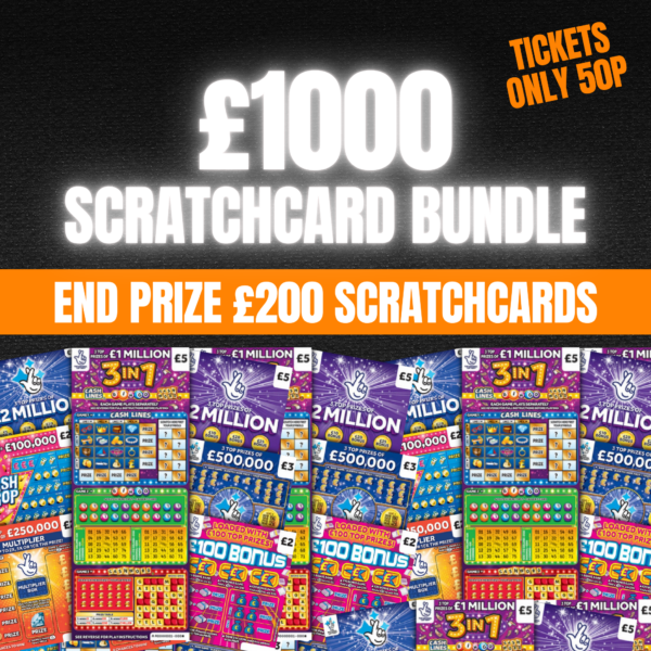 £1000 SCRATCHCARD BUNDLE + INSTANT WINS